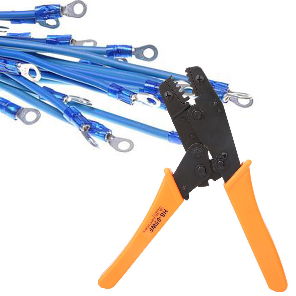 Ratschen-crimpzange Mit Orangefarbenem Griff, Kabelcrimpwerkzeug 0,5–6 Mm, 20–10 Awg