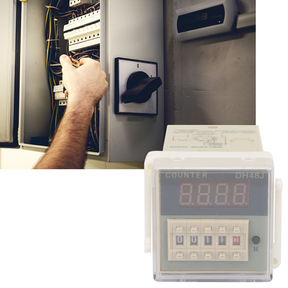 O111rom Dh48j-8 Lcd Digitaler Elektronischer Zähler 8-poliges Verzögerungszeitrelais 0-999900 (12vac/dc)