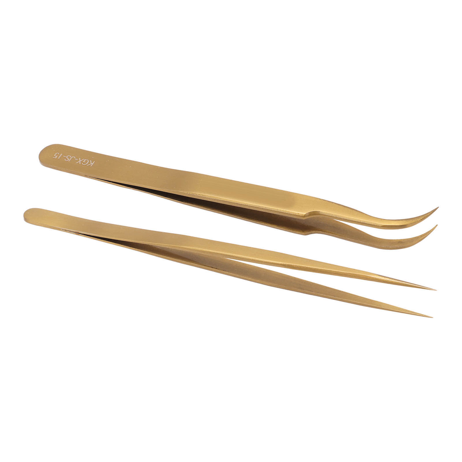 Pinzettenset Aus Aluminiumlegierung, Gebogener Gerader Kopf, Antimagnetische Präzisionspinzette Zum Löten Von Leiterplatten, Gold
