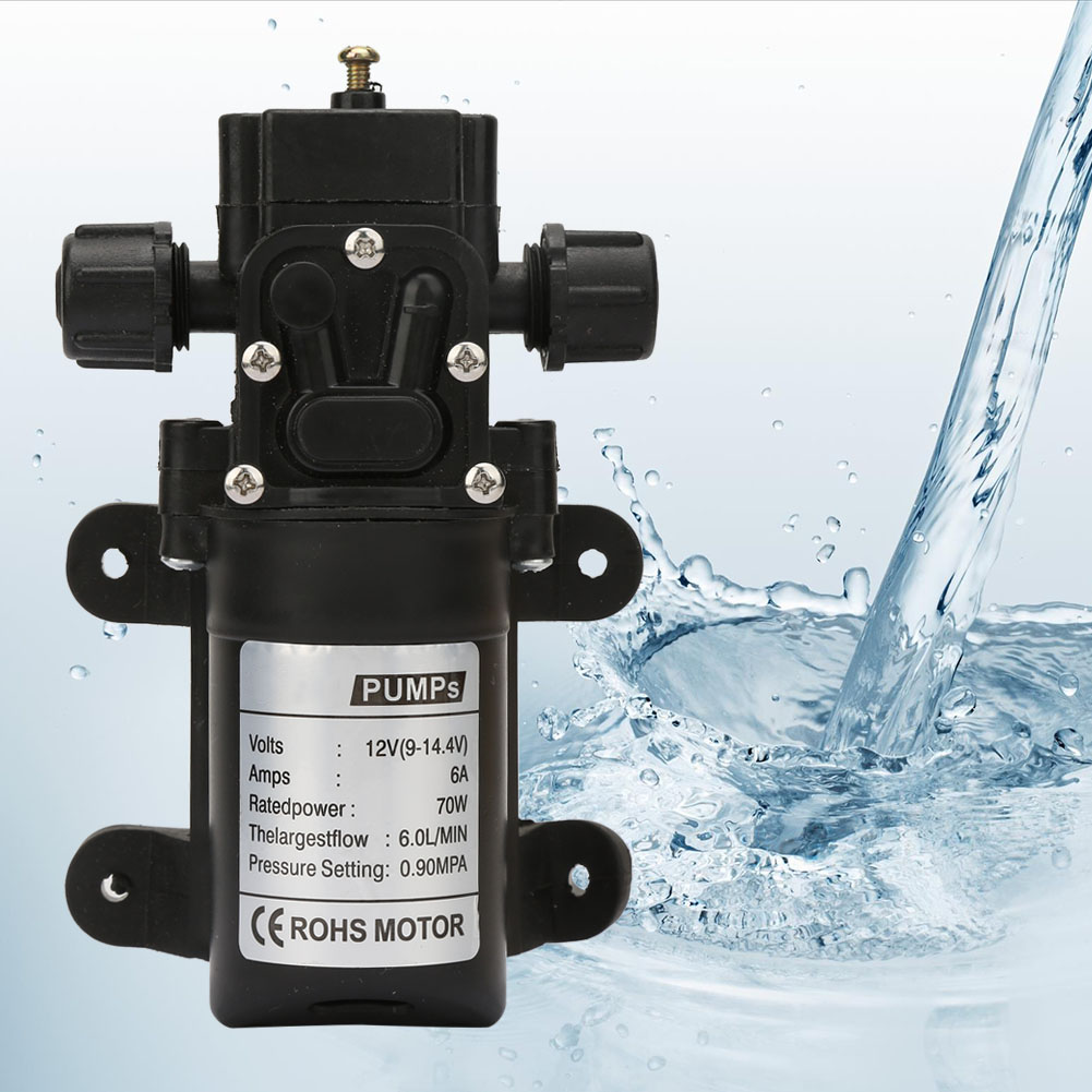 12 V 70 W 6 L/min Gleichstrom-selbstansaugende Hochdruck-membranpumpe Mit Doppelseitigem Gewinde