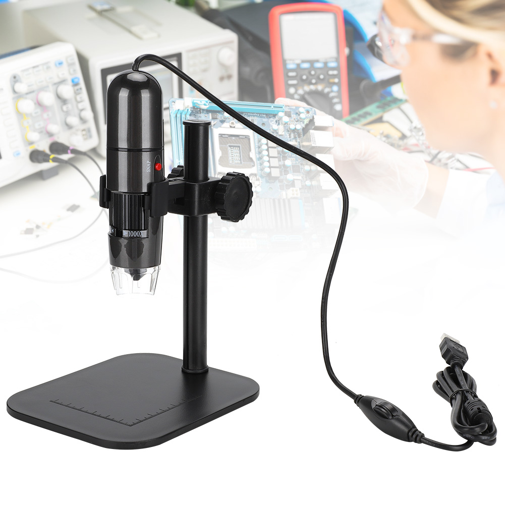 Tragbares Usb-digitalmikroskop Mit 50- Bis 1000-facher Vergrößerung, 8 Leds, Lupe, Kamera Und Endoskop Mit Hubstativ