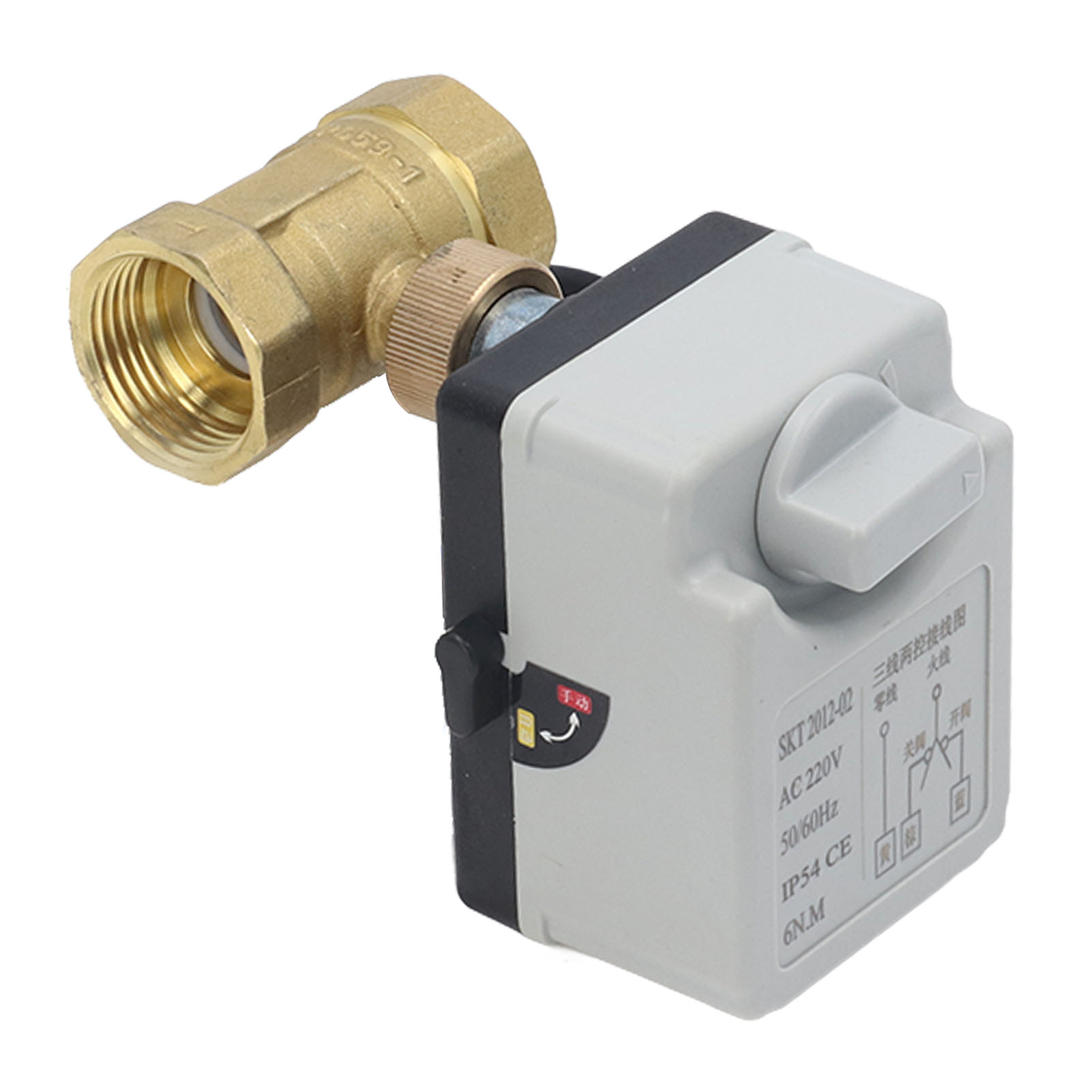Motorisiertes Kugelventil, 3-adrig, 2-punkt-steuerung, 1-position, 2-wege, Automatisch/manuell, Dn25, 220 V Wechselstrom