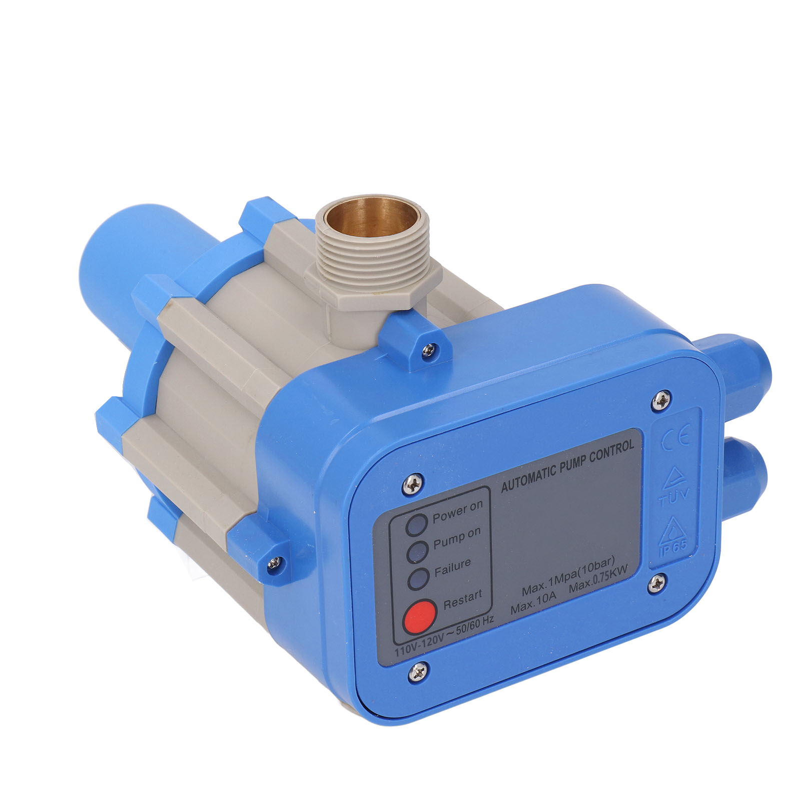 Wasserpumpensteuerung Ip65 Wasserdicht, Gehäuse Aus Hochfestem Abs-kunststoff, Intelligenter Wasserpumpendruckregler 110-120v (0,75kw)