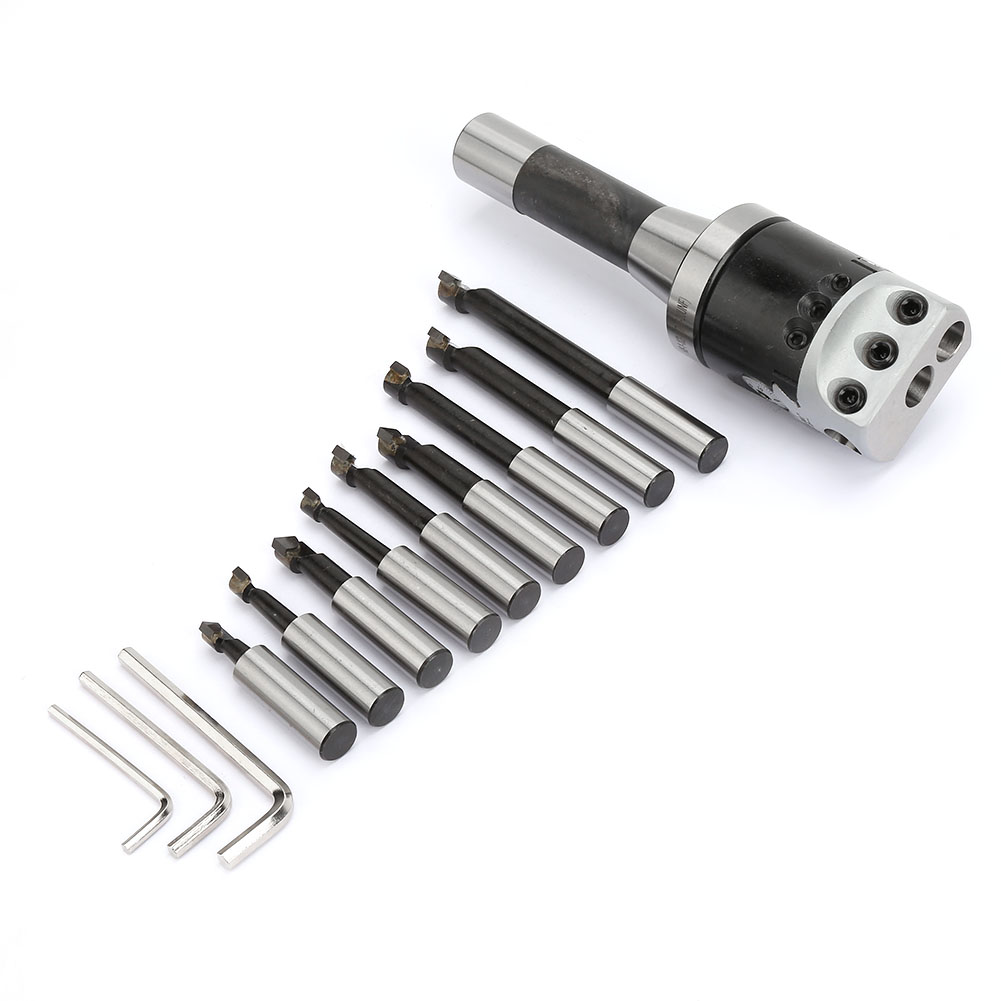 13-teiliger Drehstangensatz Aus Kohlenstoffstahl, Englisches R8, Cnc-gedreht F1 0,001'' 7/16-20unf