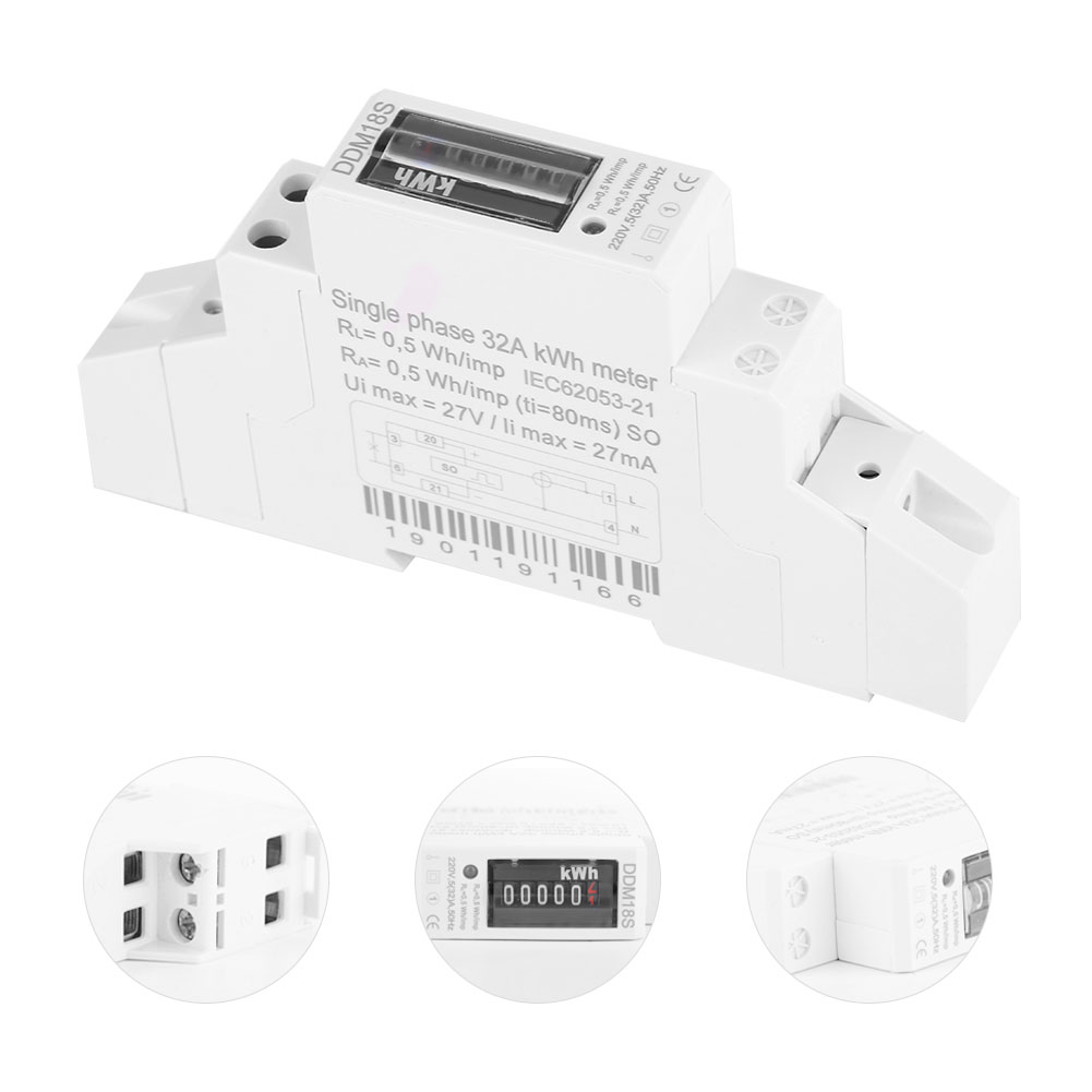 Einphasiger Din-schienen-stromzähler Ddm18s 220v/230v
