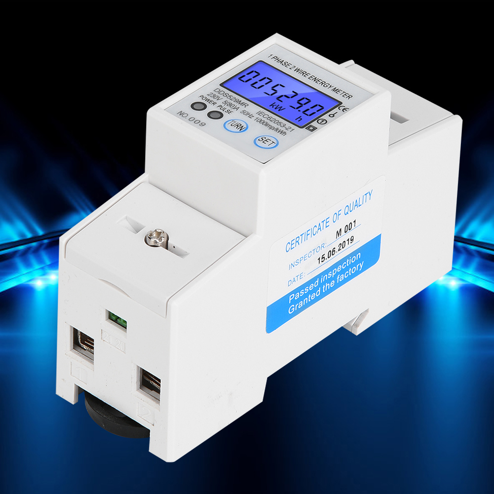 Dds529mr Einphasen-stromzähler Mit Lcd-digitalanzeige, 230 V, 2-polig, Din-schienenmontage Und Rs485-schnittstelle