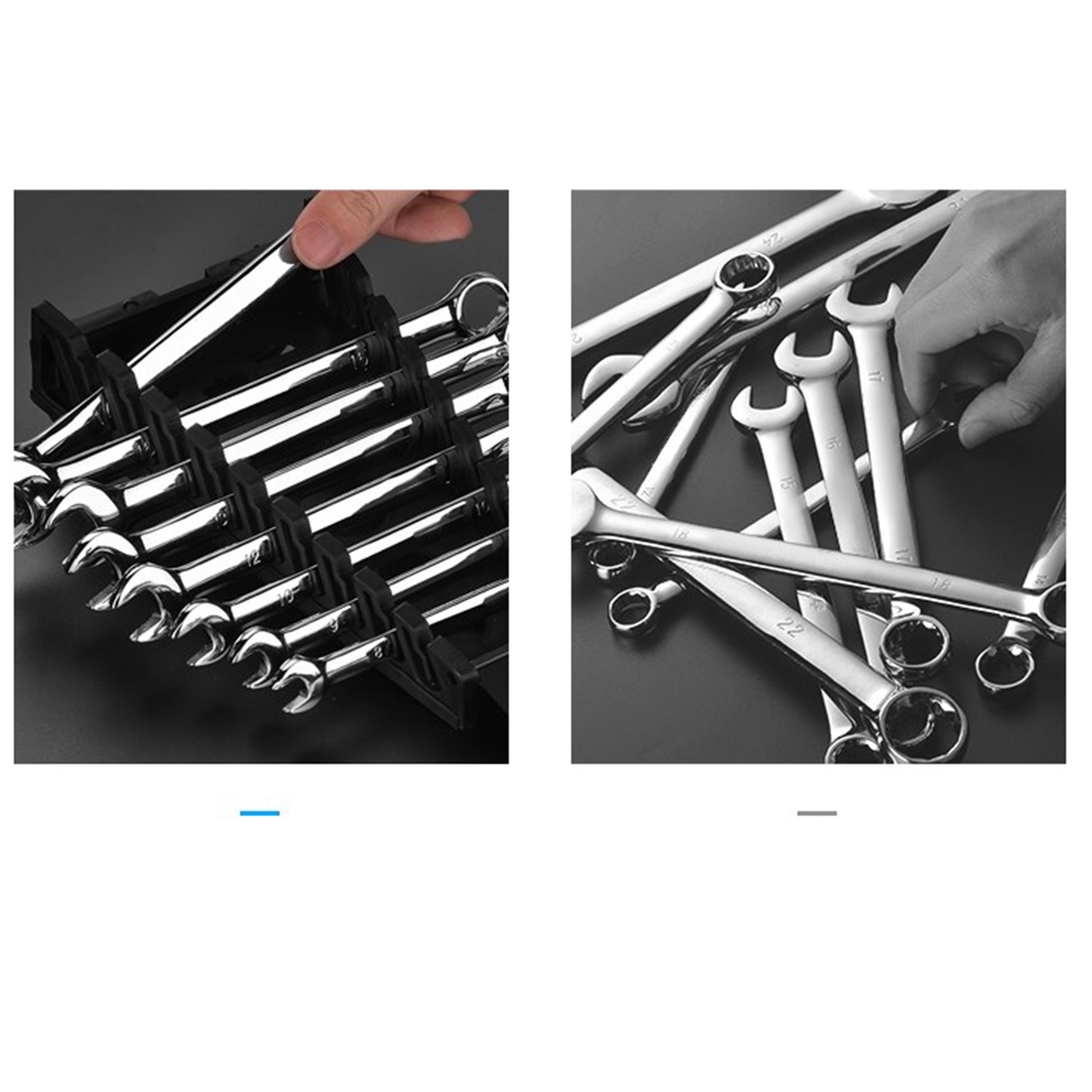 9-teiliges Crv 2-in-1 Ratschenschlüssel-set Für Autoreparaturen, Öffnung 8–19 Mm