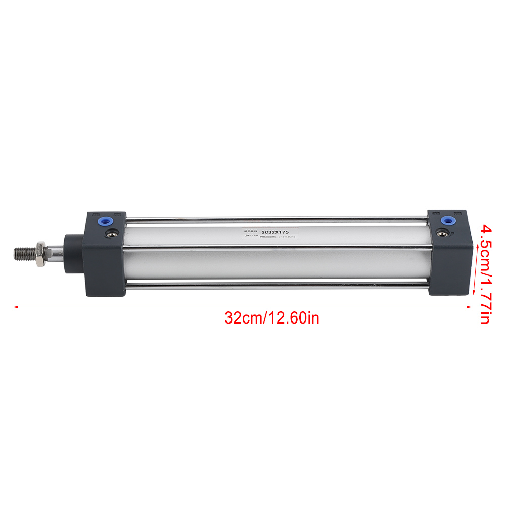 Pneumatikzylinder Mit 32 Mm Zylinderdurchmesser, 175 Mm Hub, Doppeltwirkend, Mit Gewindekolbenstange