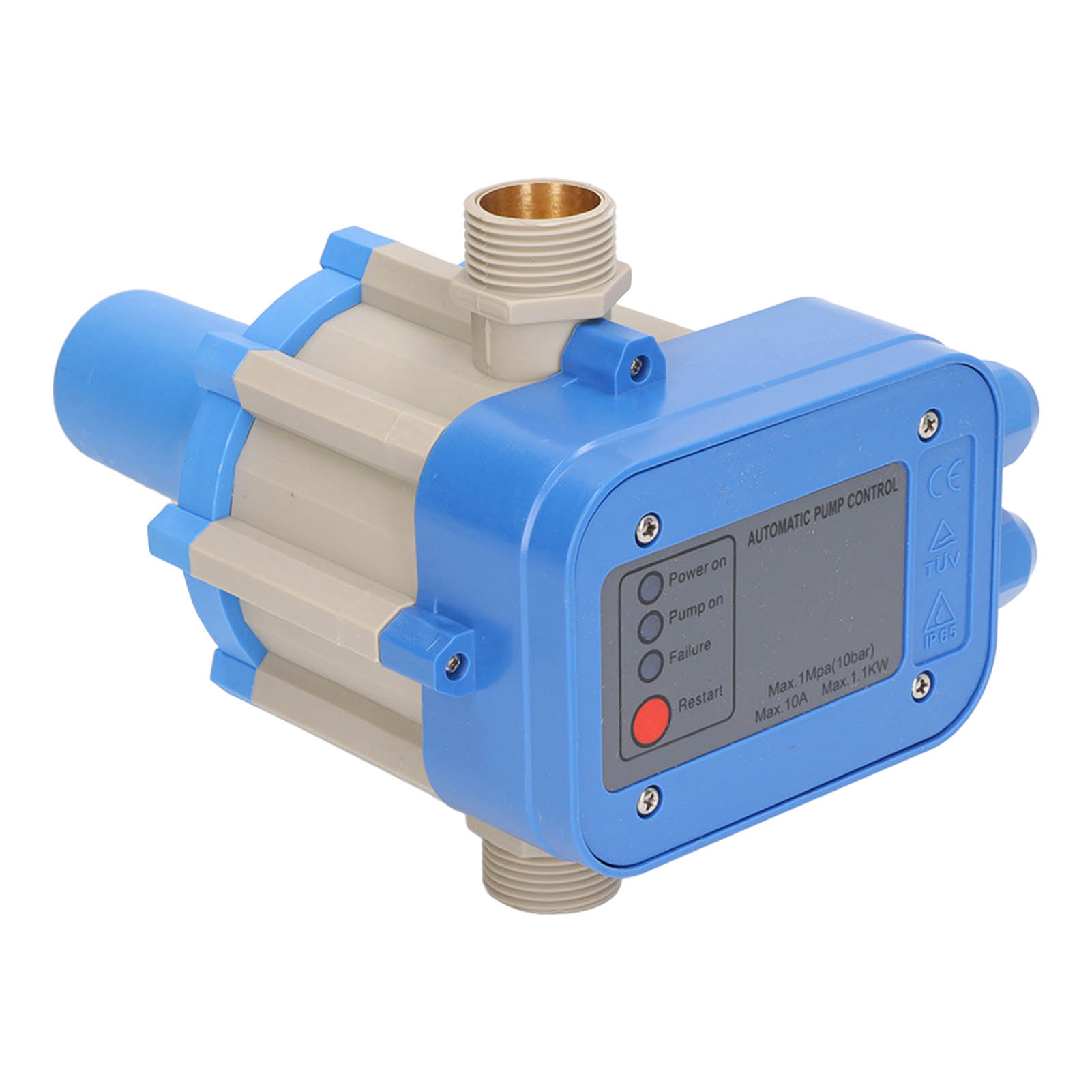 Wasserpumpen-druckregler, 1,5–3,0 Bar, Wasserdicht, Einstellbar, Blaugrau, 110–120 V, 0,75 Kw