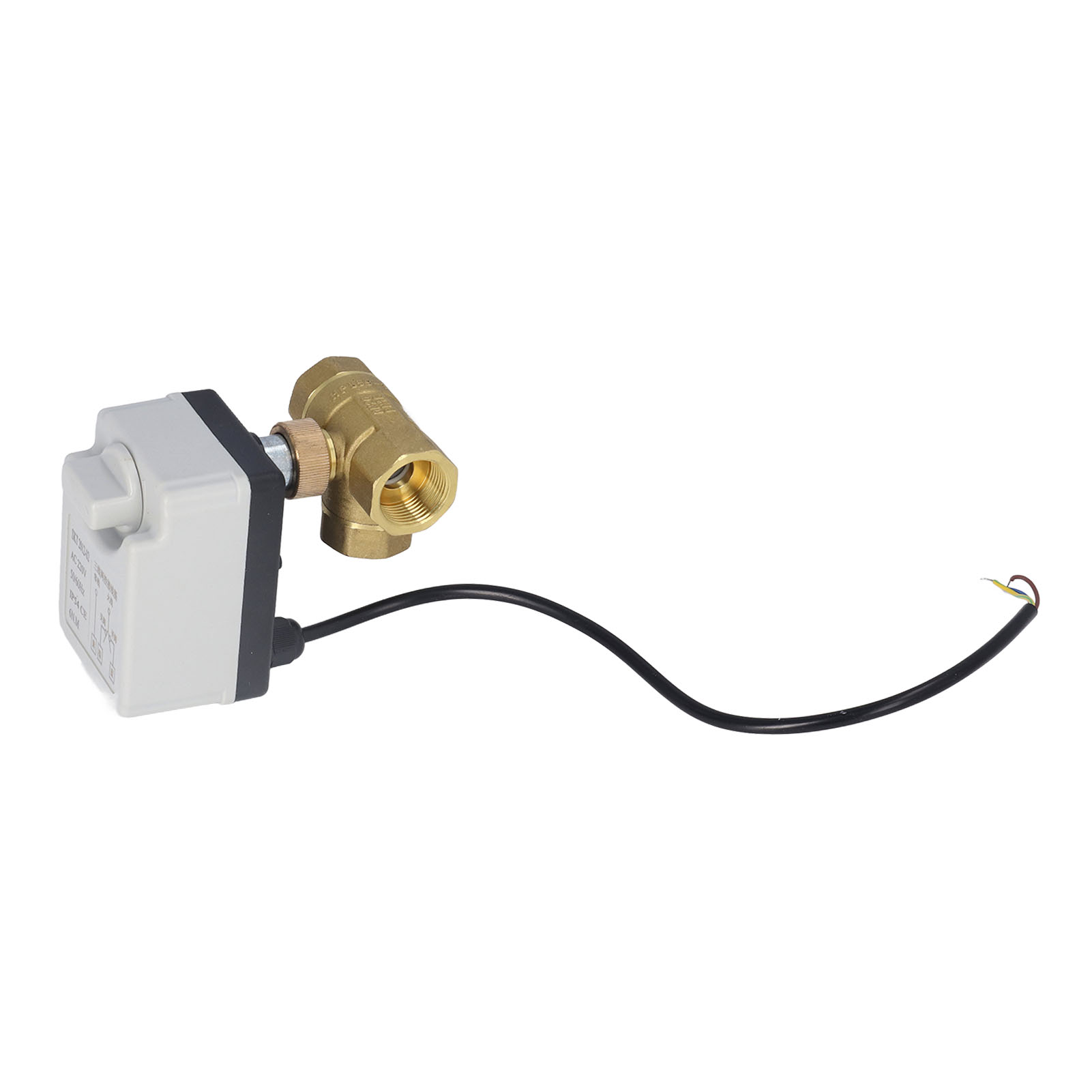 Dn20 3-wege-kugelhahn, 3-adrig, 2-wege-betätigt, Messing, Motorisiert, 220 V Ac, 3/4-zoll-innengewinde
