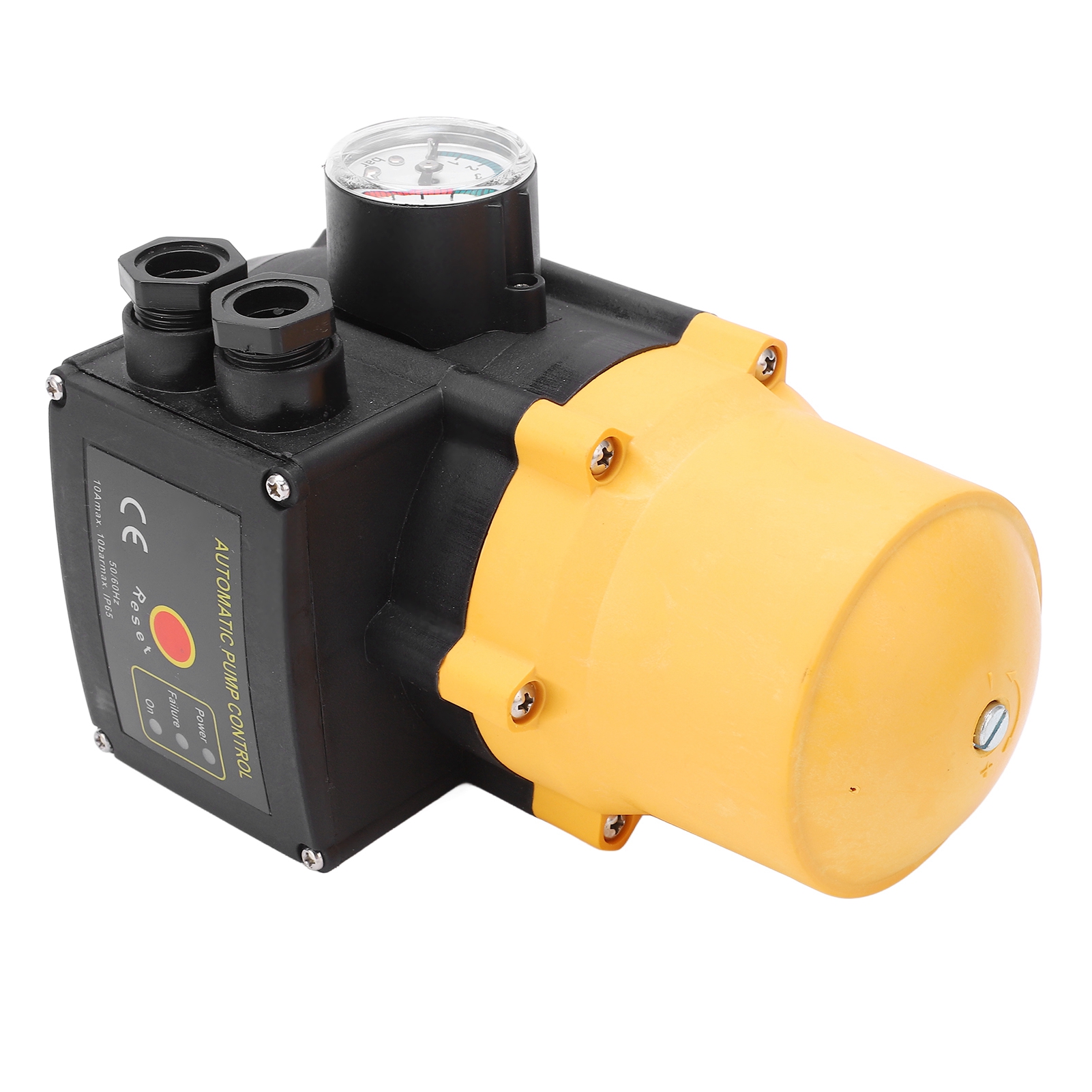 Wasserpumpen-druckregler, Wasserdicht, Einstellbar, Elektronischer Regler, Gelb, 110–120 V, 0,75 Kw