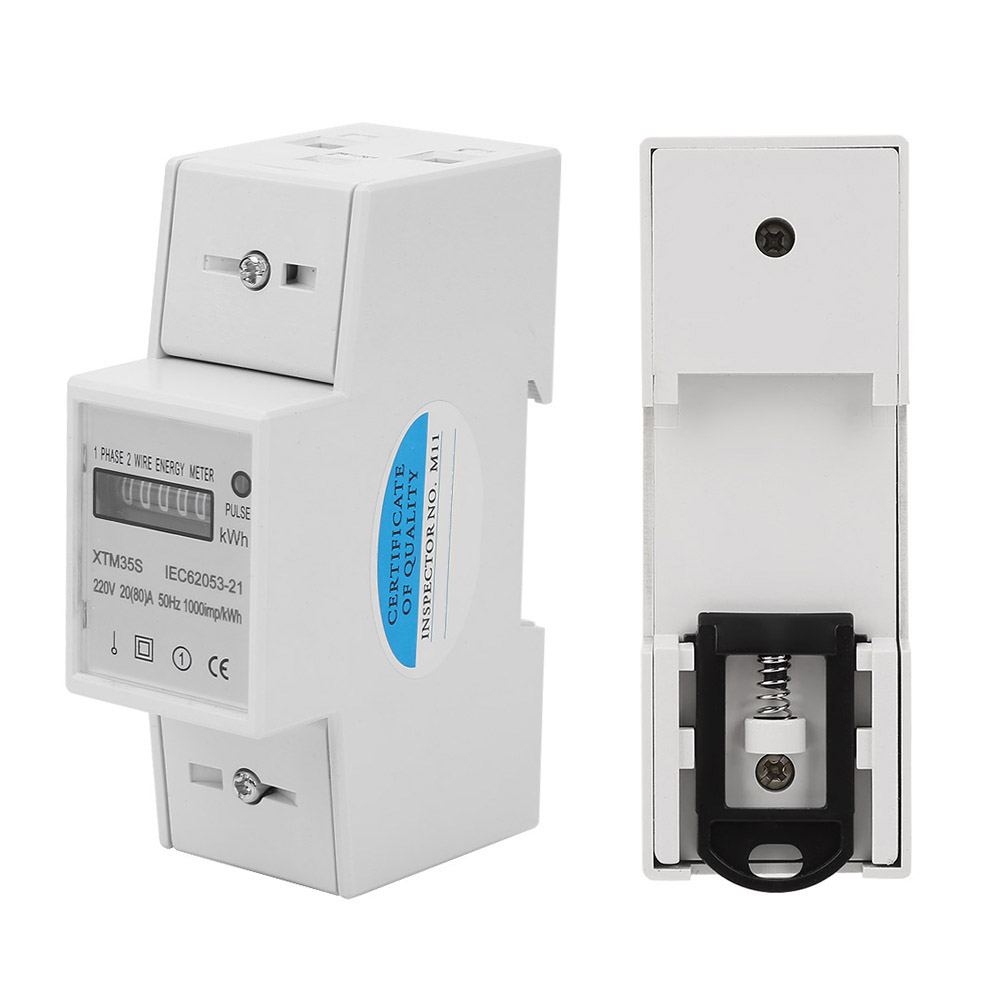 220v Digitaler 1-phasen 2-draht 2-poliger Din-schienen-stromzähler Elektronischer Kwh-zähler (20(80)a)