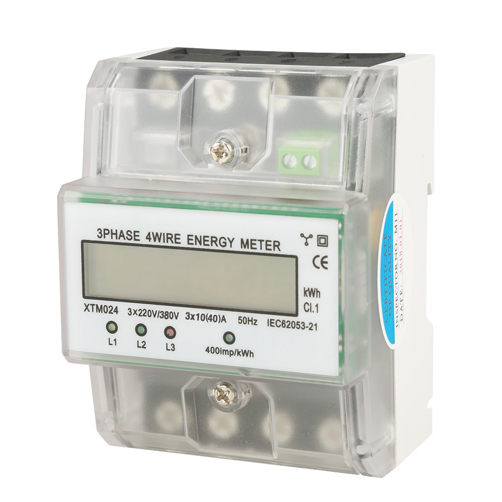 Digitales Lcd-drehstromzählgerät Mit 4 Drähten Zur Din-schienenmontage, Elektronischer Kwh-zähler (10(40)a)