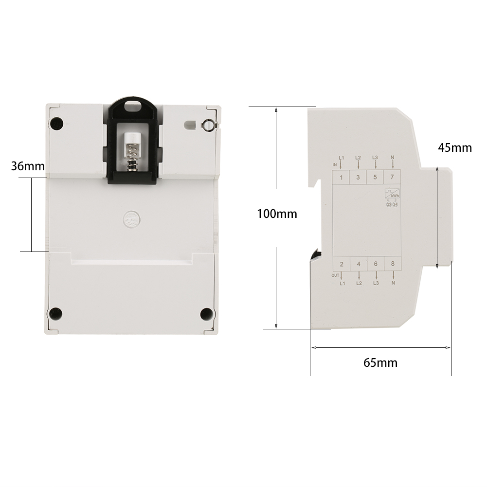 1 Stück 3 X 220 V Digitaler 3-phasen 4-leiter 4p Din-schienen-elektronikzähler (5(30) A)