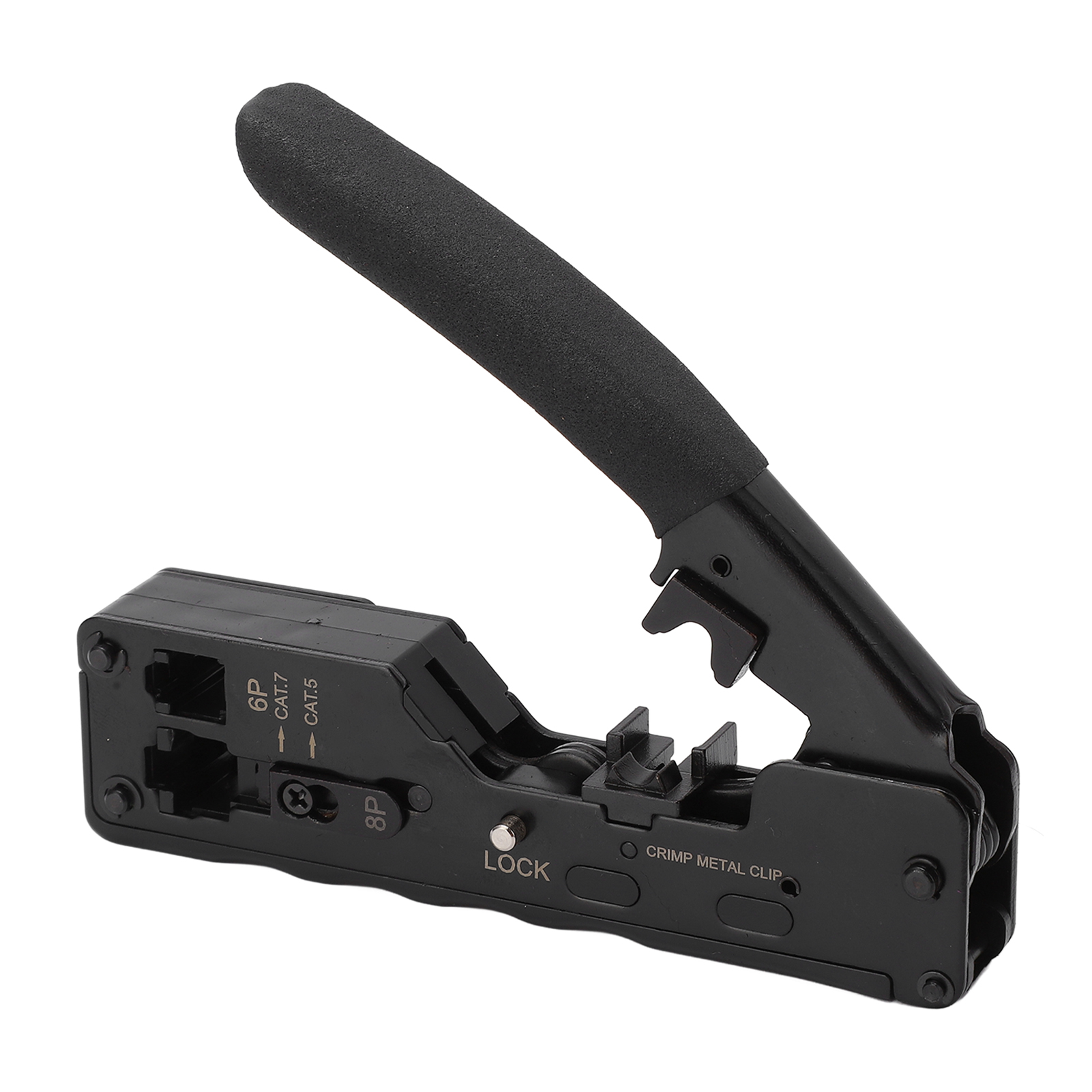 Crimpzange Für Netzwerkkabel, 6-polig/8-polig, 3-in-1-ratschenmechanismus, Schneid-, Abisolier- Und Crimpzange Für Computerreparaturen