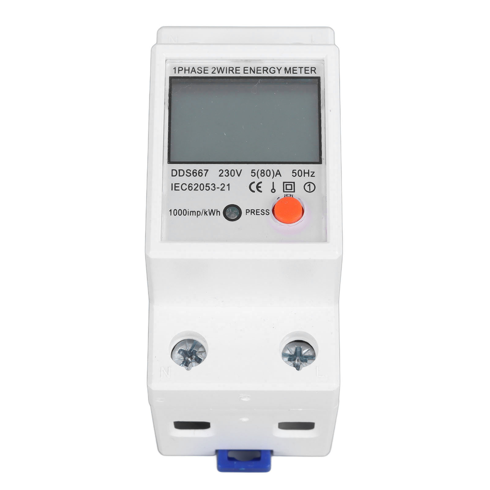 Multifunktionales Strommessgerät Mit Einphasigem Lcd-display, Energieüberwachung 200–250 V Für Elektrische Sicherheit