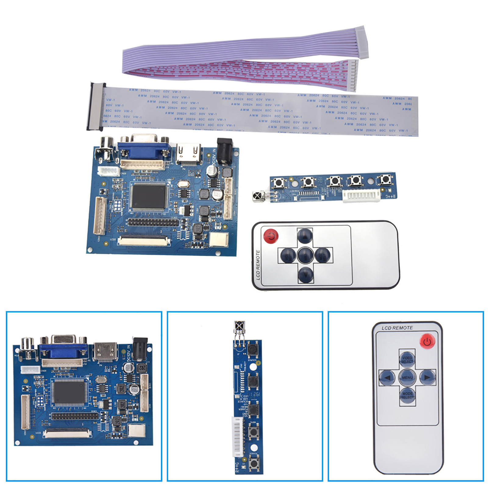 Hdmi + Vga Av Lcd Controller Board At070tn92 At070tn90 At070tn94 50-pin 800480 Display
