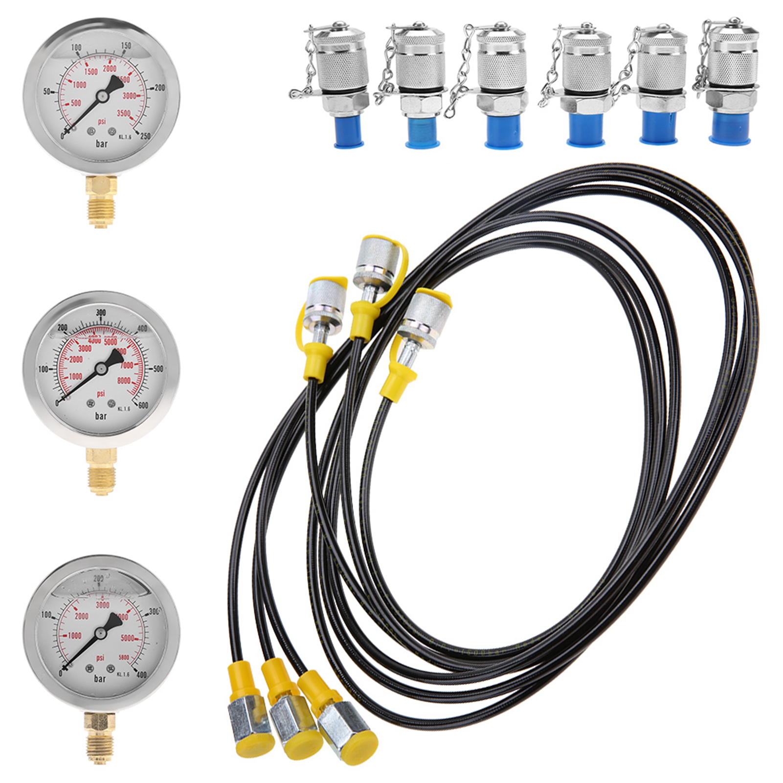 Hydraulikdruckprüfset Für Bagger Mit Messanschluss Und Manometer