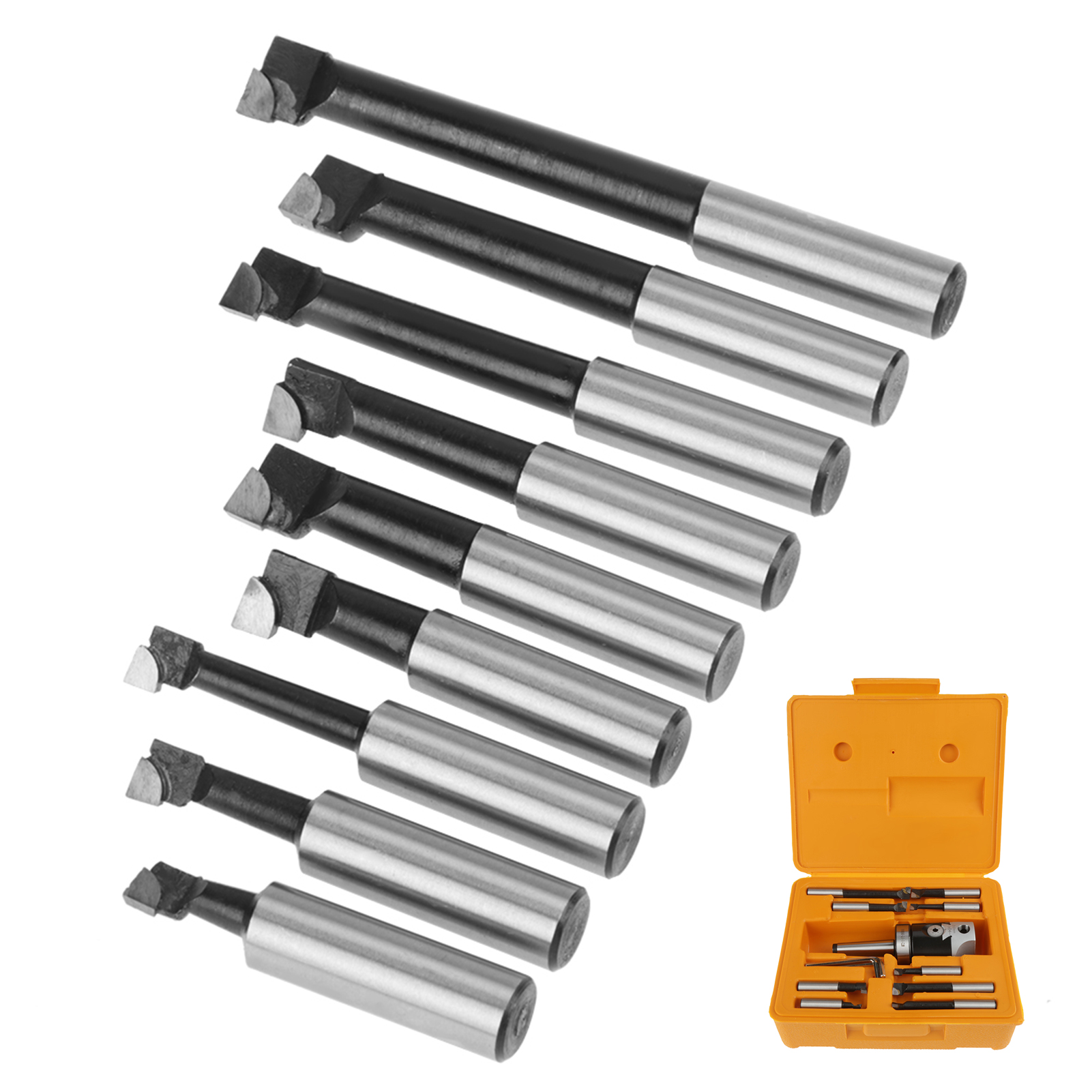 1 Satz Fräsmaschinenzubehör Mt2 M10 F1-12 50mm Bohrkopf Und 9 Stück 12mm Bohrausleger