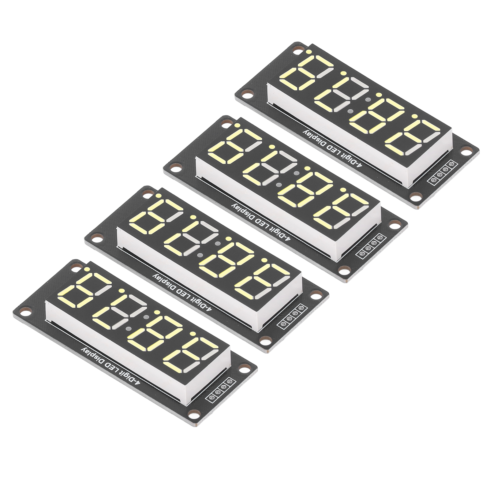 4 Stück 4-stellige Digitale Led-röhrenanzeigen, 7-segment-uhrmodul Tm1637, 0,56 Zoll, Gelb, Mra041e