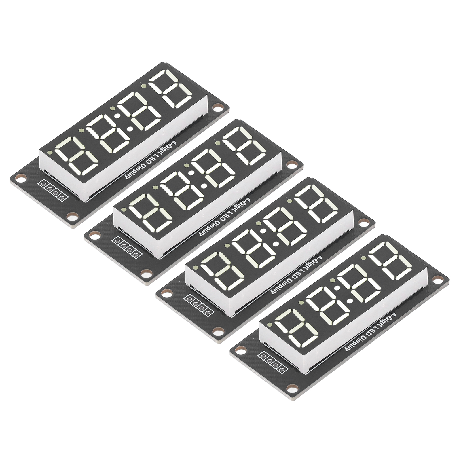 4 Stück 4-stellige Digitale Led-röhrenanzeigen, 7-segment-uhrmodul Tm1637, 0,56 Zoll, Weiß, Mra041b