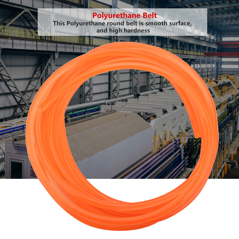 Oranger Runder Pu-polyurethanriemen Mit Glatter Oberfläche Für Antriebstechnik (8 Mm 5 M)