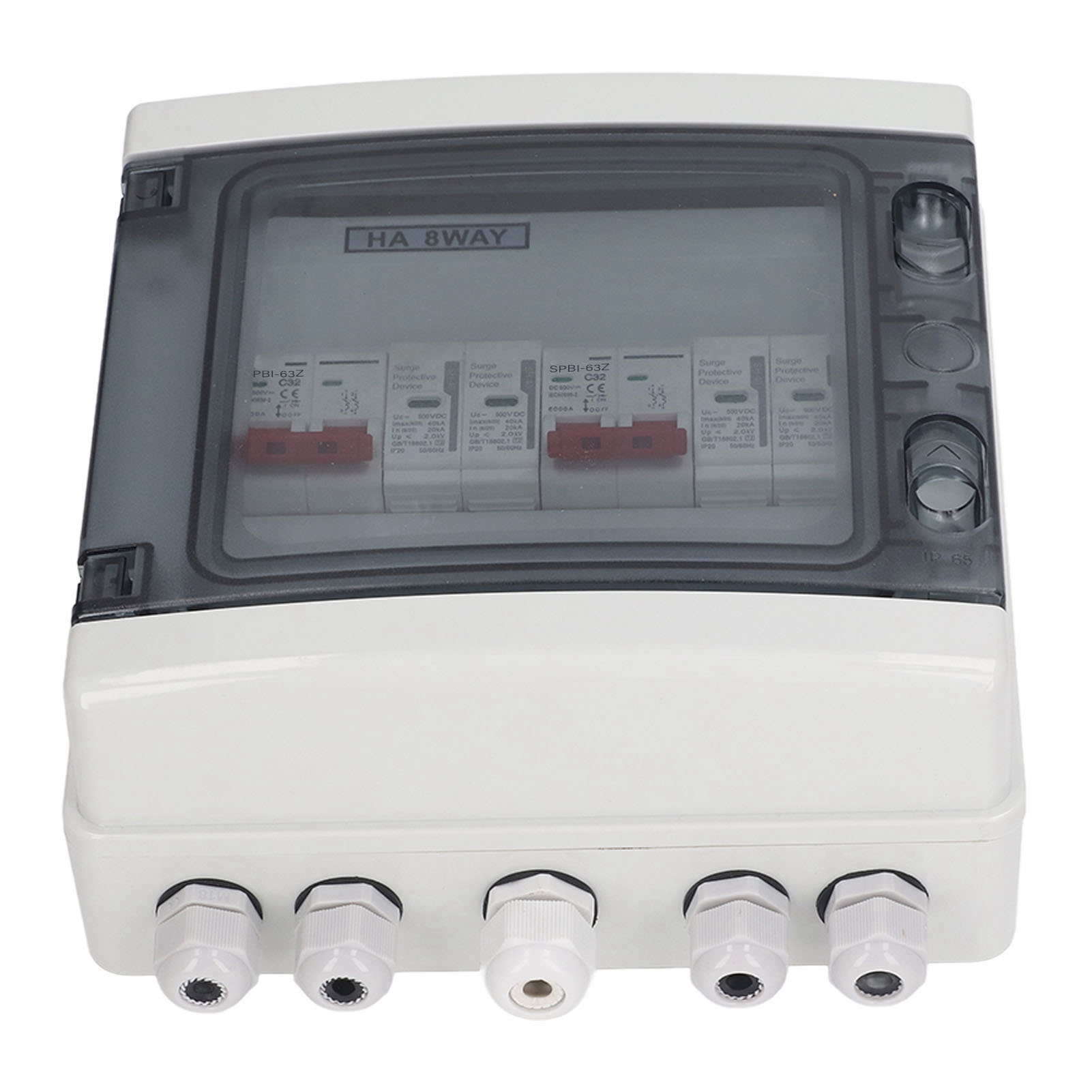 Dc500v Solarmodul-trennschalter, 2 Eingänge, 2 Ausgänge, Überspannungsschutz, Solarmodul-kombinationsbox, Ip65 Wasserdicht, 32a, 20-40 Ka