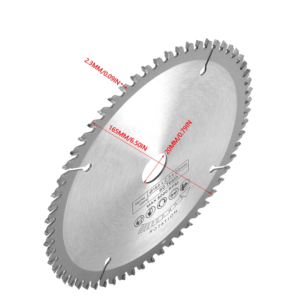 165 Mm Silberhartmetall-kreissägeblatt Für Holzbearbeitung, 60 Zähne + 1 Reduzierring
