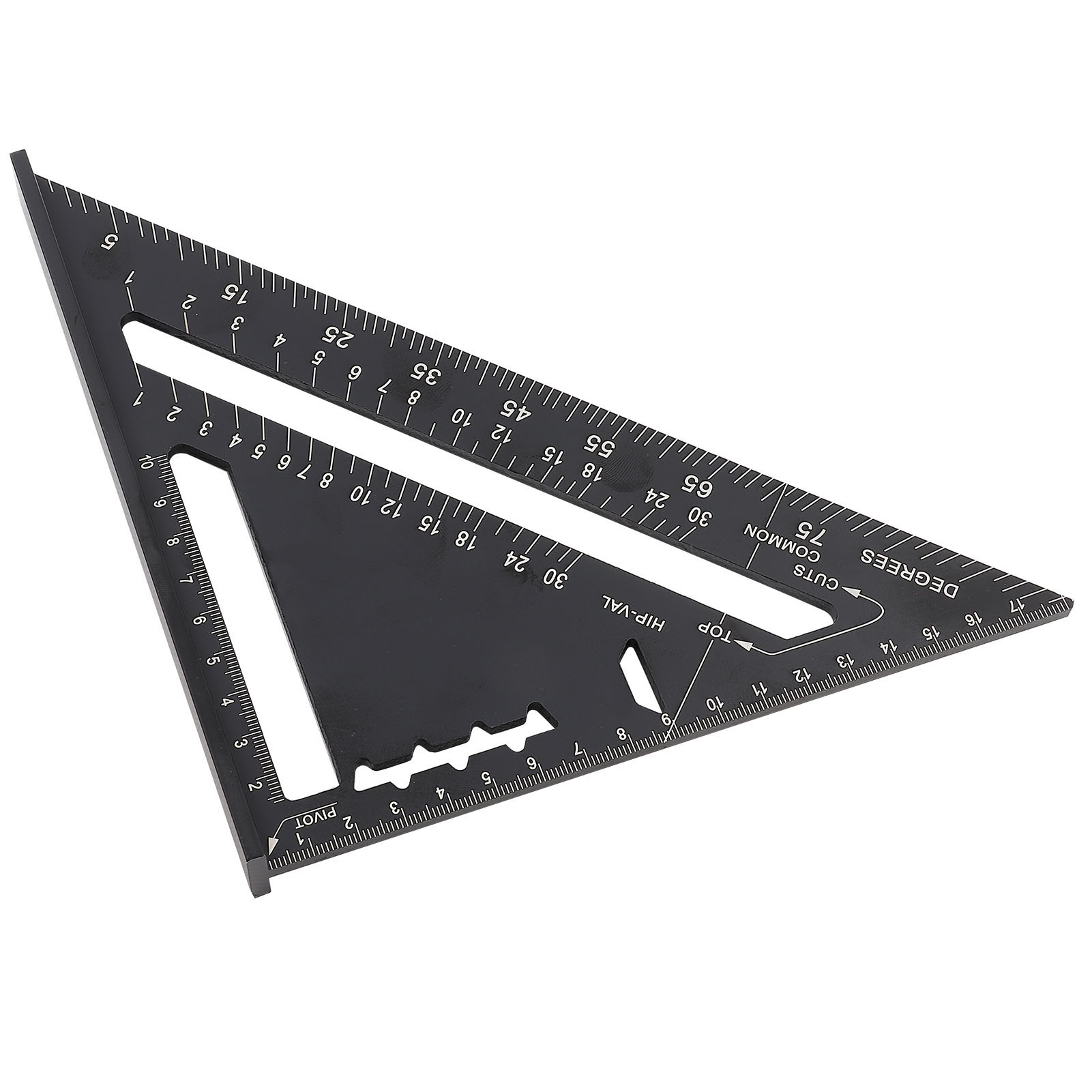 7 Zoll Metrischer Dreieckiger Winkelmesser Aus Schwarz Oxidierter Aluminiumlegierung Für Dacharbeiten (metrisch)