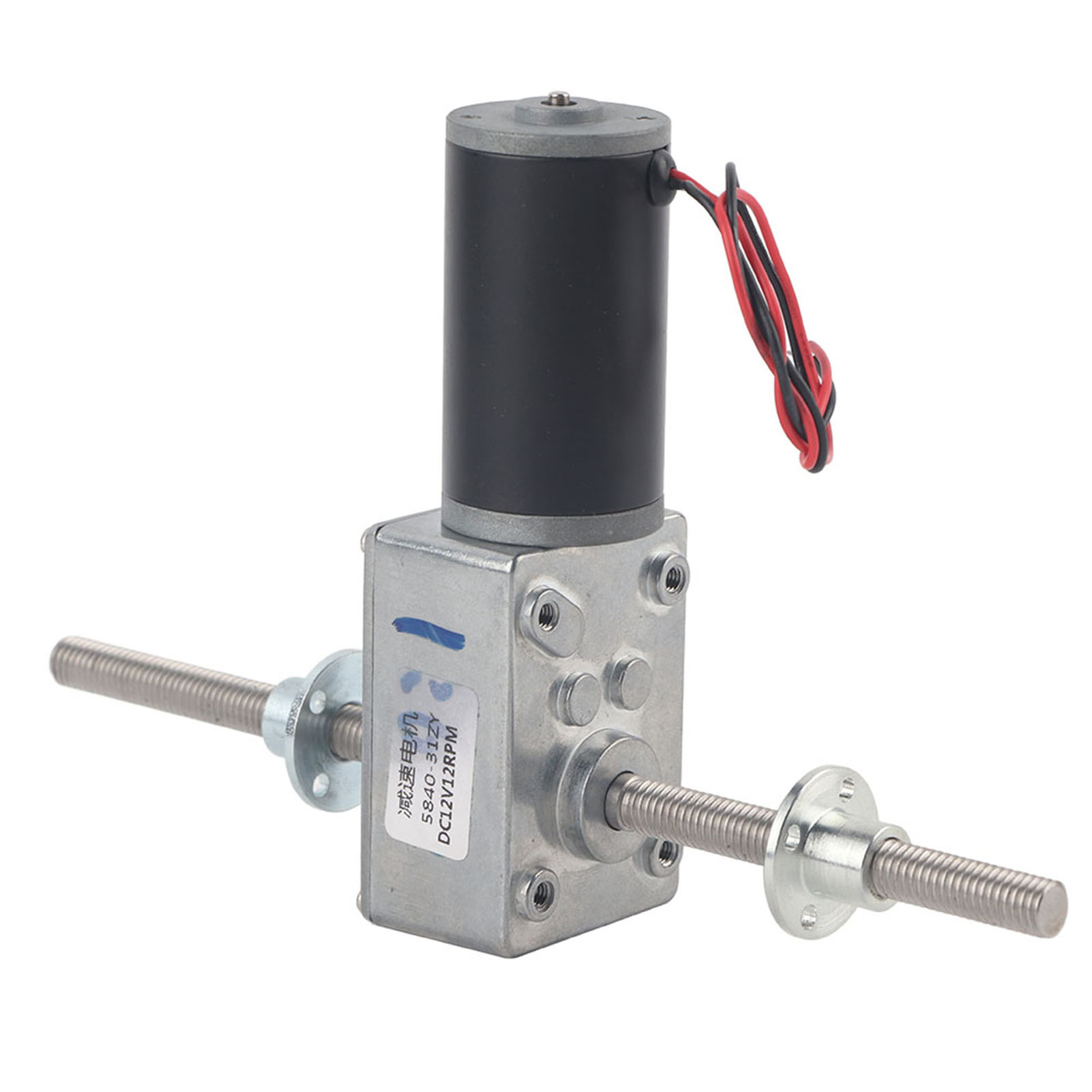 Schneckengetriebemotor, Rechts- Und Linksgängige Welle, Koaxial, M8-gewinde, Drehzahluntersetzung 1280, Motor Mit Flansch, Untersetzungsverhältnis 31