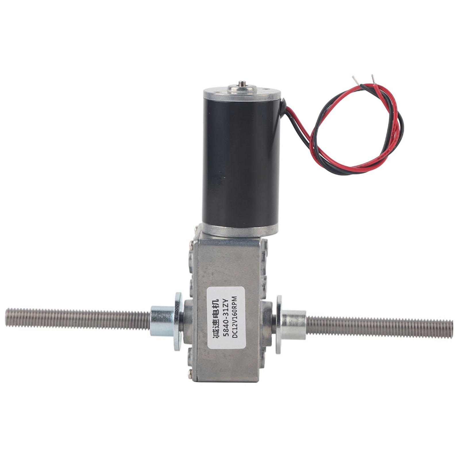 Schneckengetriebemotor, Rechts- Und Linksgewindete Welle, Koaxial, M8-gewinde, Drehzahluntersetzung 1280, Motor Mit Flansch, Untersetzungsverhältnis 50