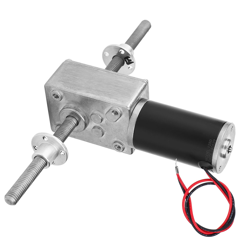 Schneckengetriebemotor M8, Doppelwelle, Doppeltes Rechtsgewinde, Flanschmotor, Untersetzungsverhältnis 200