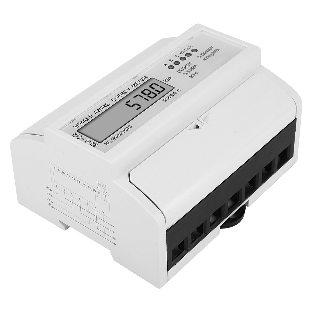 Wattstundenzähler Dds578 Mit Lcd-anzeige, 3-phasig, 4-adrig, 7-polig, 380 V, Stromzähler