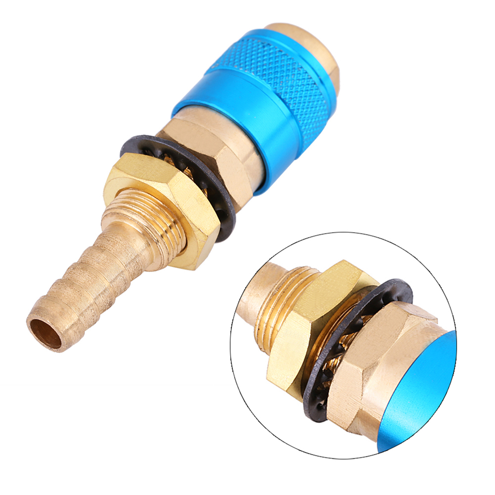 Wassergekühlter Schnellverbinder Für Mig/tig-schweißbrenner Mit Gasadapter (blau)