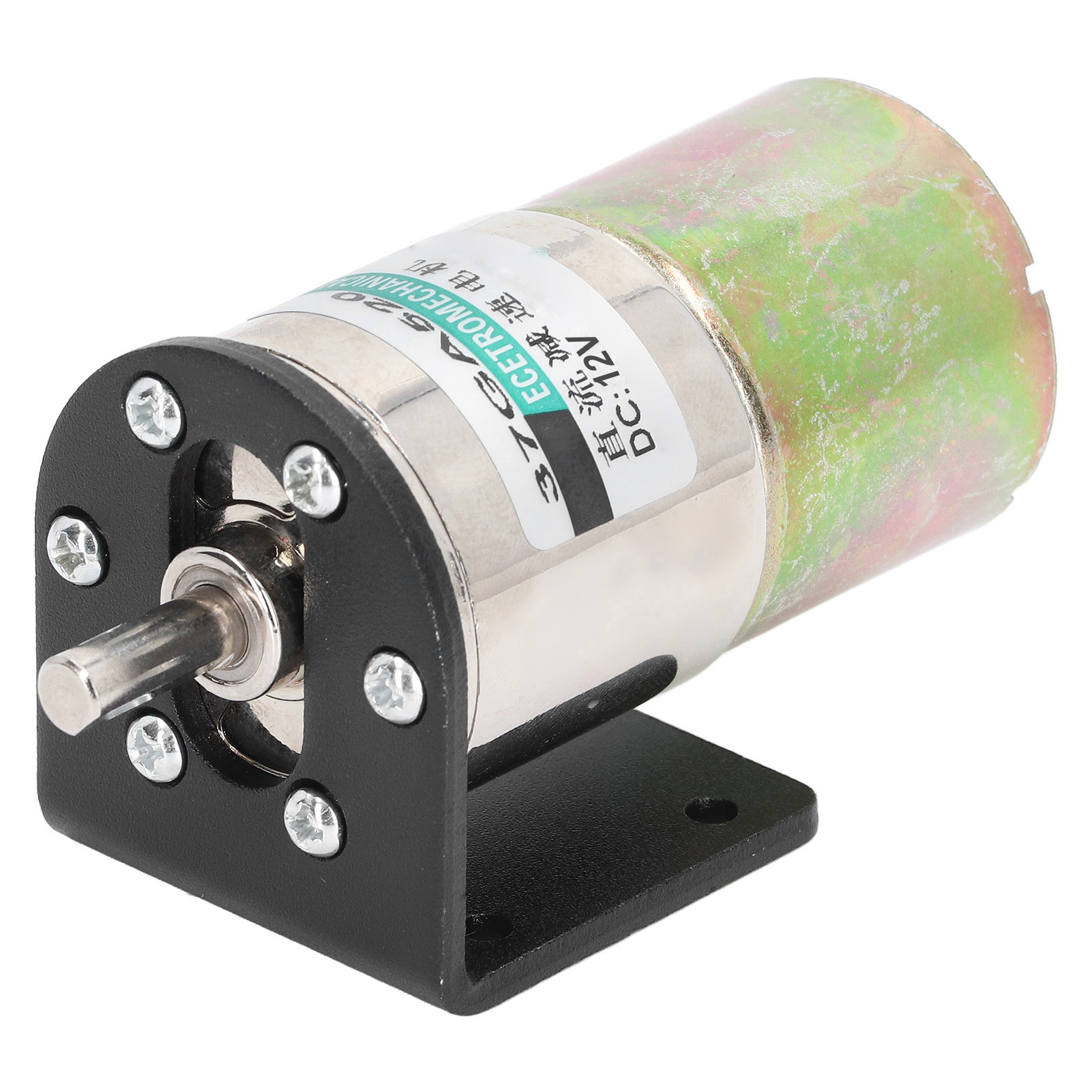 Gleichstrom-schneckengetriebemotor, Mikrobürstenbestückt, Selbsthemmend, Aus Aluminiumlegierung, Industriemotor, 12 V, 10 W, Mit Montagehalterung, 0–50 U/min