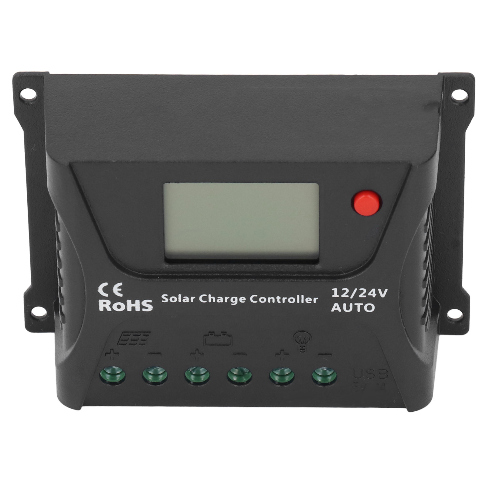 Solar-laderegler Mit Pwm-entladesteuerung, Led-anzeige Und Usb-anschluss (10 A, 12 V, 24 V) Für Batterien