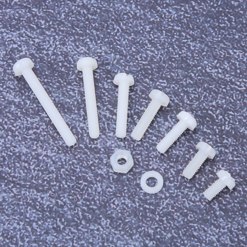 800 Stück/box M3 Nylon Schraubenmuttern-unterlegscheiben-kombinationsset Befestigungselemente Hardware-zubehör Weiß