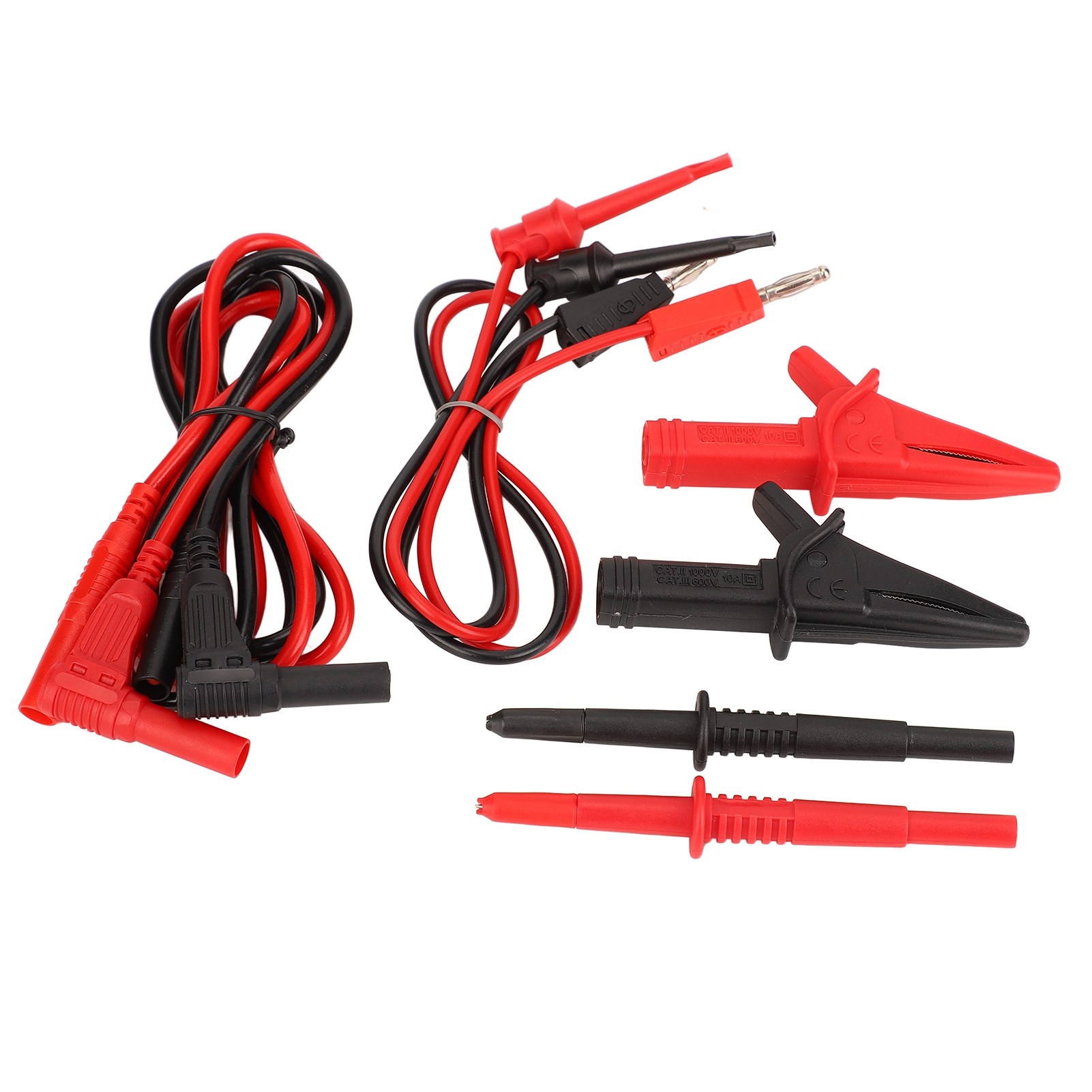 Multimeter-messleitungen, Elektronische Klemmen, Messing, Pvc, Pa, Stabile Leitfähigkeit, Präzise Messung, Rot, Schwarz, Prüfhaken-set