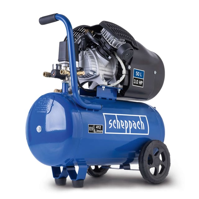 Kompressor 50lt oelgefuellt 10bar 3.0HP 371lt/min Scheppach hc500