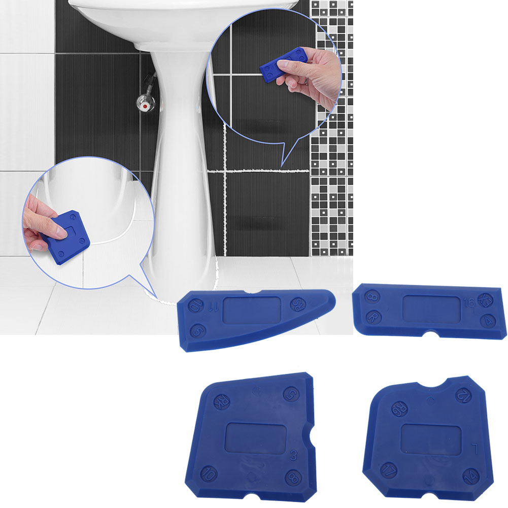 4-teiliges Dichtungswerkzeug-set Für Silikon, Glas Und Zement, Inklusive Spachtel Für Dichtstoffe Und Dichtungsmörtel Zum Abdichten