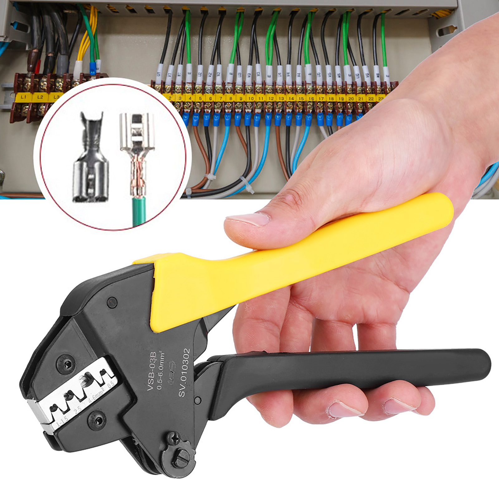 Ratschen-crimpzange 0,5–6 Mm Awg23–10, Selbstjustierende Crimpzange Aus Kohlenstoffstahl