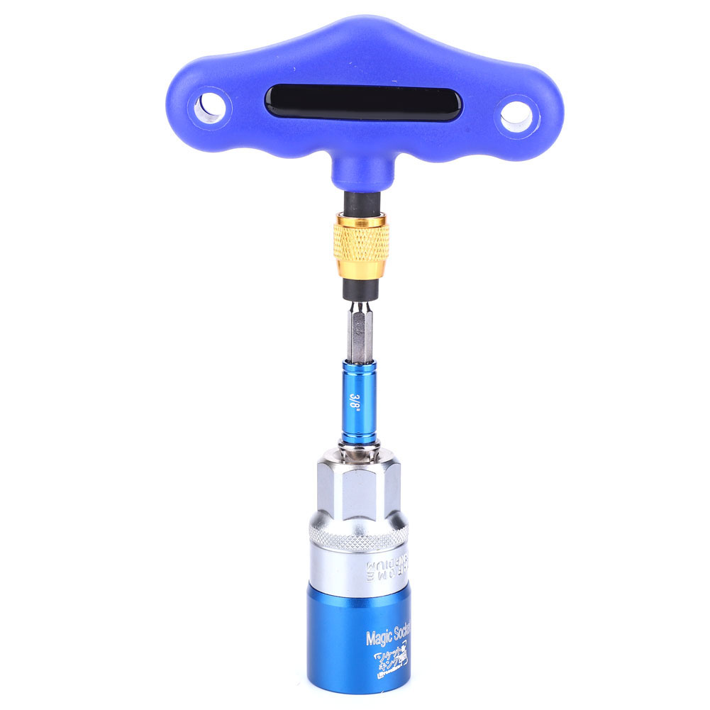 4-teiliges Set 9-21 Mm Universal-steckschlüssel, T-griff-bohreradapter, Doppelbit-set, Blau
