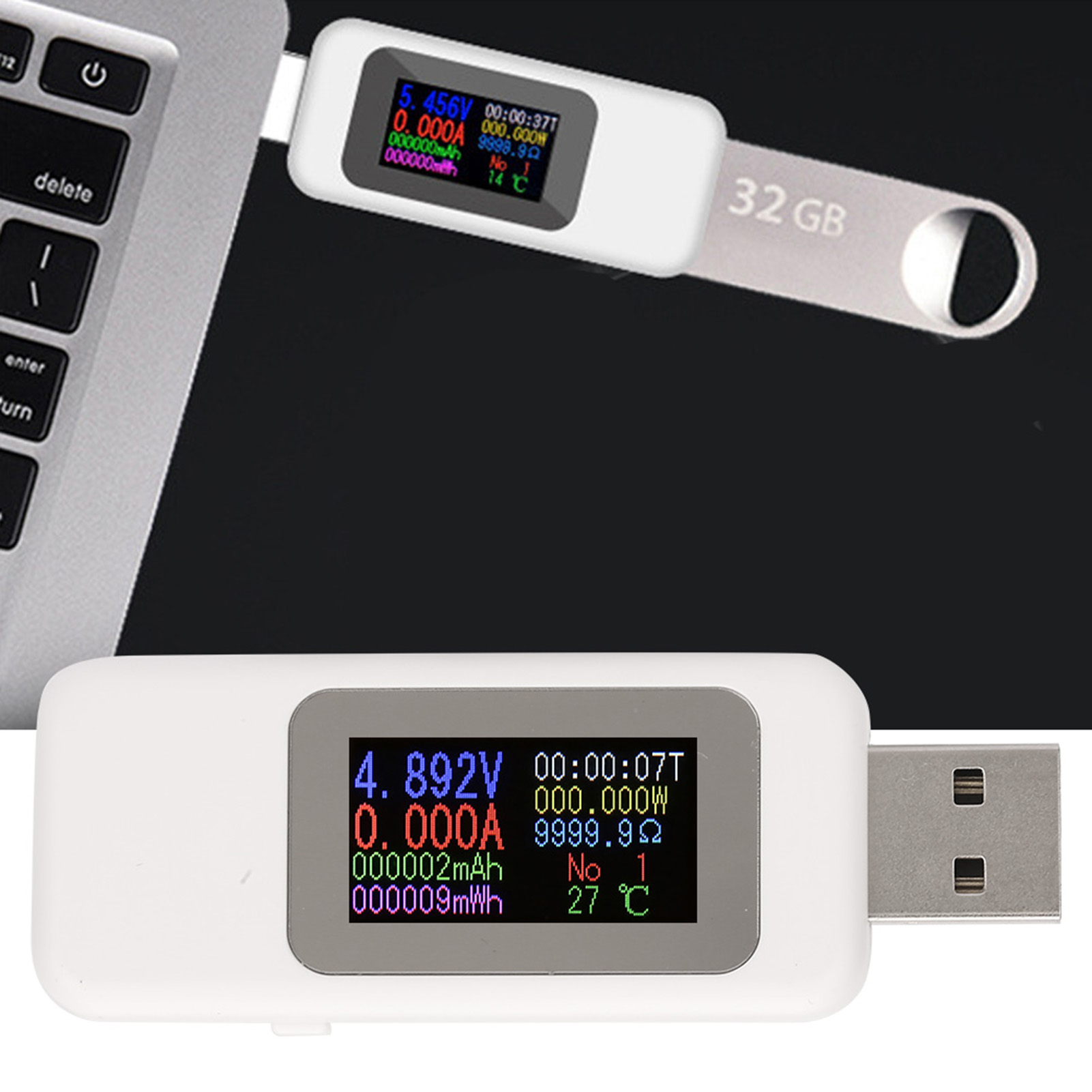 Lcd-display Usb-tester Ladegerätanzeige Digitales Voltmeter Amperemeter Spannungsmesser Dc4-30v (weiß)