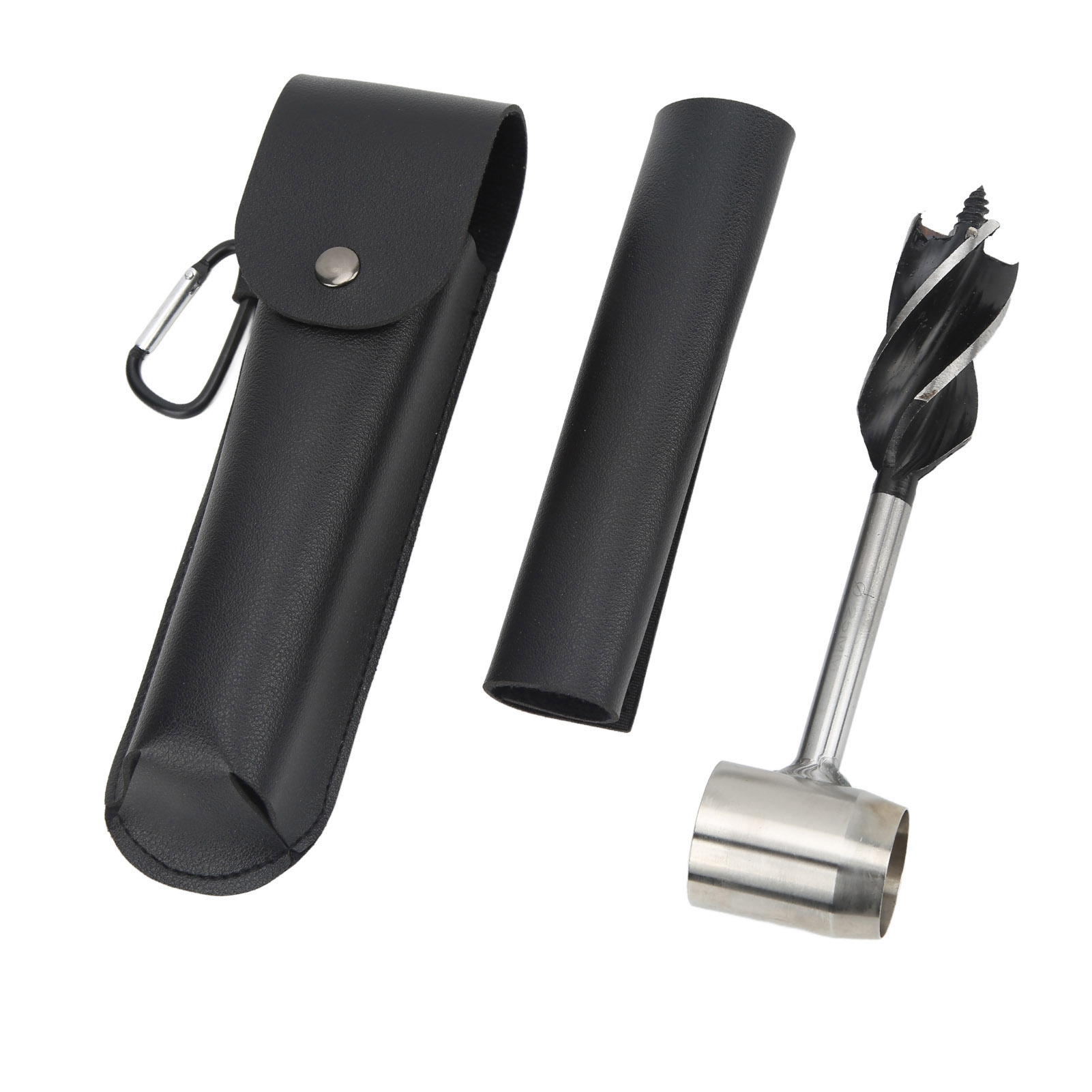 Handbohrmaschinen-set Aus Edelstahl, Multifunktionale, Tragbare Manuelle Holzbohrmaschine Mit Aufbewahrungstasche, Schwarzem Pu-lederetui Und Holster