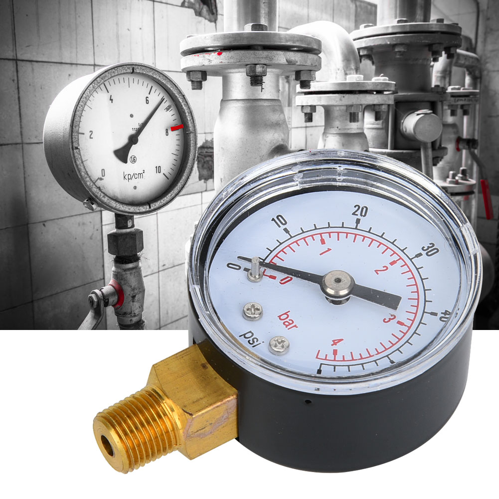 Mechanisches Manometer Mit 1/8"-bspt-anschluss An Der Unterseite Für Luft, Öl Und Wasser (0-60 Psi 0-4 Bar)