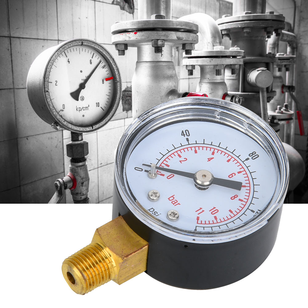 Mechanisches Manometer Mit 1/8"-bspt-anschluss An Der Unterseite Für Luft, Öl Und Wasser (0-160 Psi 0-11 Bar)