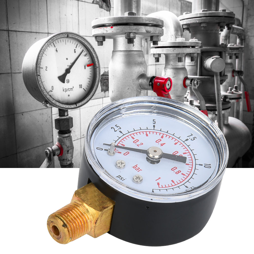 Mechanisches Manometer Mit 1/8"-bspt-anschluss An Der Unterseite Für Luft, Öl Und Wasser (0-15 Psi, 0-1 Bar)
