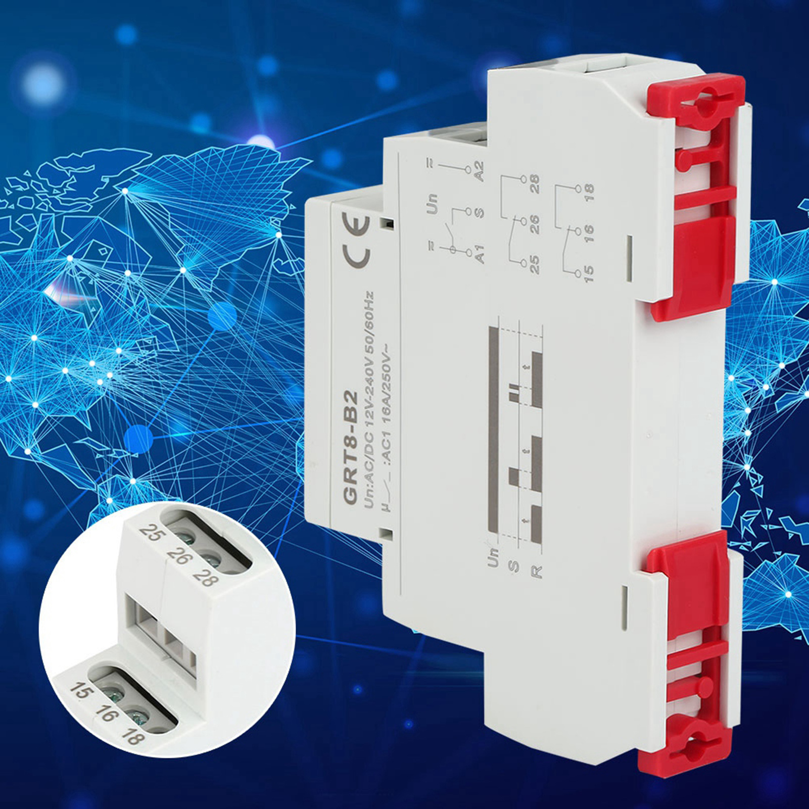 Grt8-b2 Mini-zeitrelais Mit Einzelfunktion Für Din-schiene, Ac/dc 12v-240v