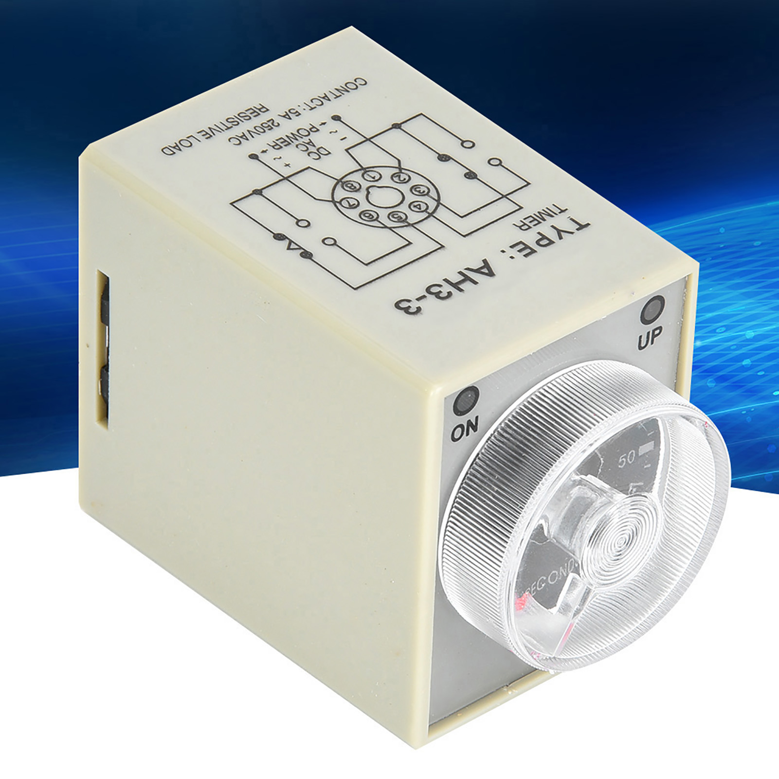 Elektronisches Zeitrelais, 8-polig, Verzögerte Auslösung, 35 Mm Din-schienenmontage, 60 Sekunden Verzögerungsbereich (ac220v)