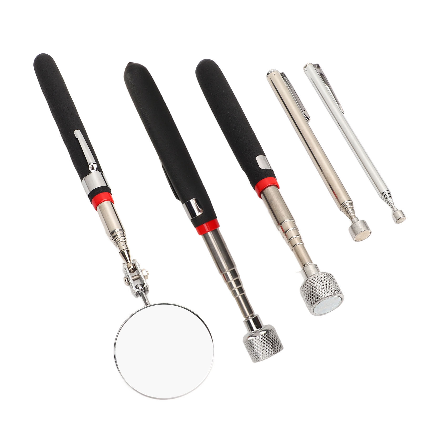 5-teiliges Magnetgreifer-set (15 Lb, 10 Lb, 3,5 Lb, 1,5 Lb), Teleskopierbarer Magnetgreifer Und Runder Inspektionsspiegel